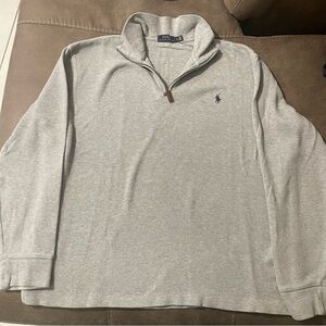 Polo Ralph Lauren Men's Rib Cotton Quarter-Zip Pullover Gray Mens L